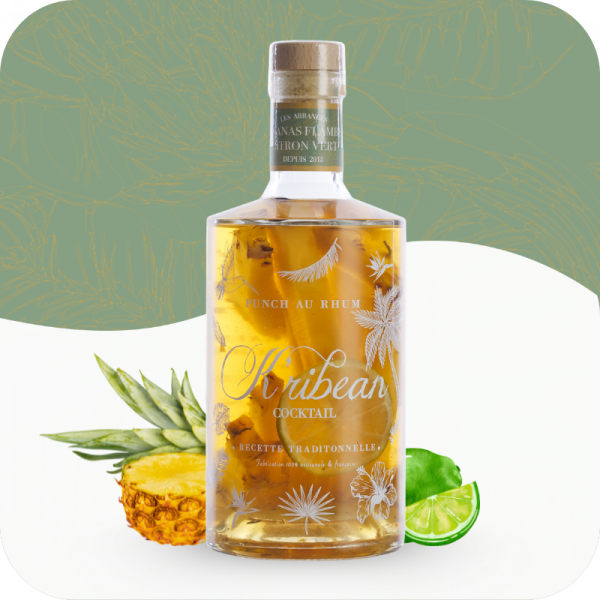 Rhum arrangé ananas flambé citron vert par K'ribean Cocktail